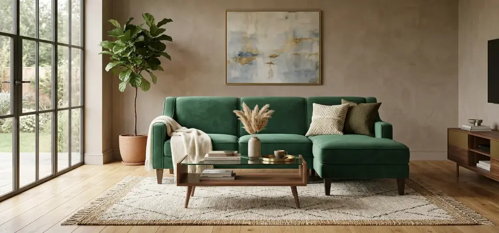 Kira Sofa (Oxford Blue, Velvet, Soft Seating, Black)