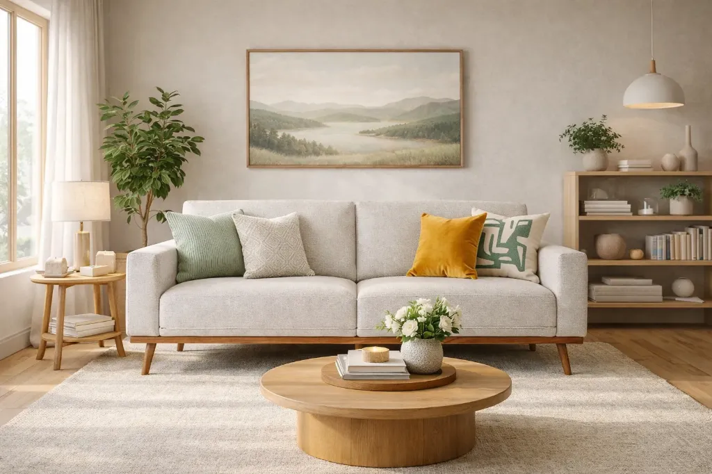 Ashby Sofa (1 Seater, Oxford Blue, Velvet, Soft Seating, Natural)